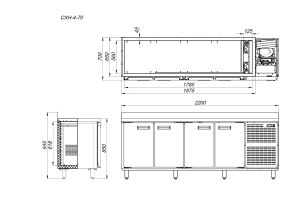 Стол морозильный Arkto СХН-4-70